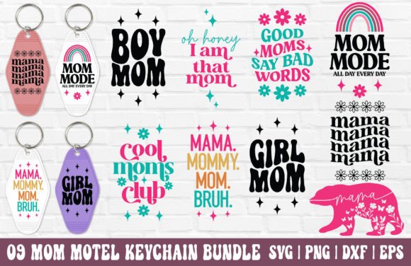 Mom Motel Keychain SVG: Graphics for Crafts